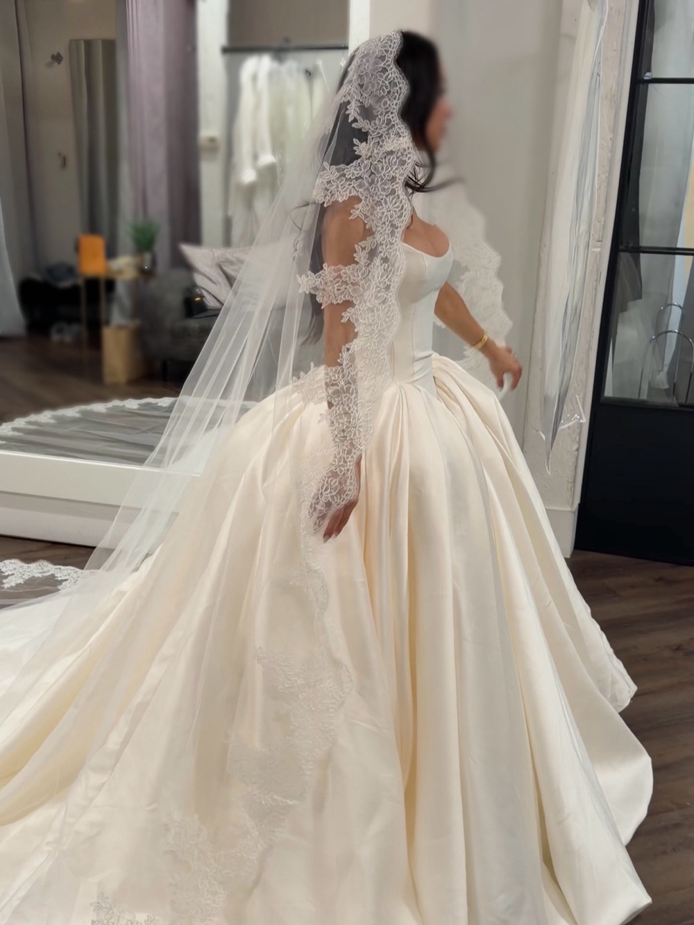 Royal Length Mantilla Veil- Nicole + Felicia Custom made